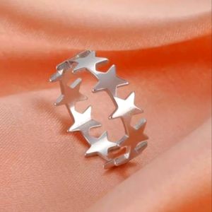 New Fashion Stainless steel Stars Rings size 8